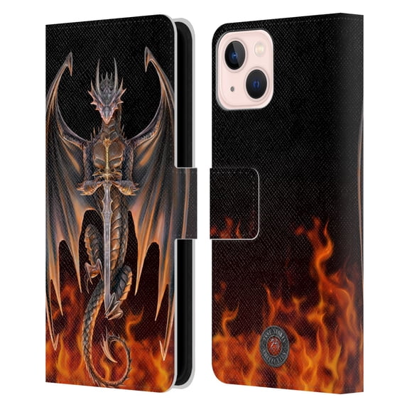 Head Case Designs Officially Licensed Anne Stokes Dragons 3 Warrior Leather Book Wallet Case Cover Compatible with Apple iPhone 13