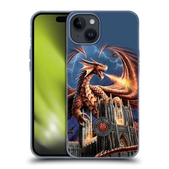 Head Case Designs Officially Licensed Anne Stokes Dragons Fury Soft Gel Case Compatible with Apple iPhone 15 Plus