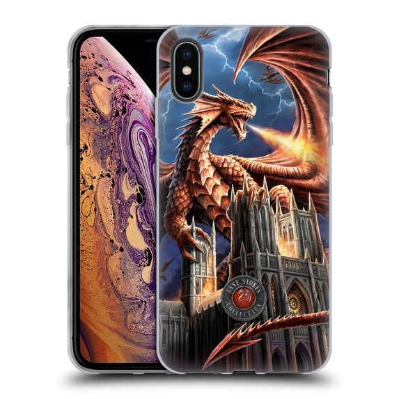 Head Case Designs Officially Licensed Anne Stokes Dragons Fury Soft Gel Case Compatible with Apple iPhone XS Max