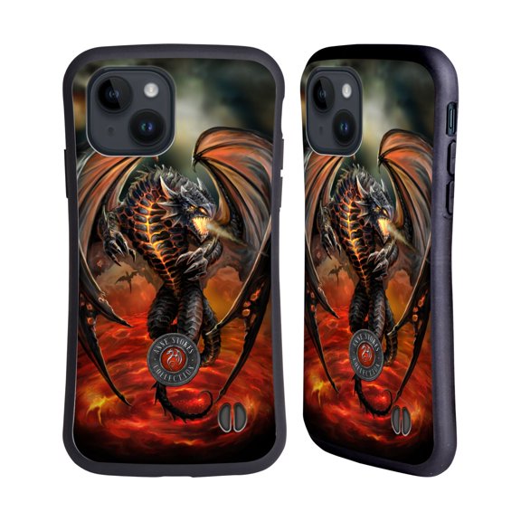 Head Case Designs Officially Licensed Anne Stokes Dragons Lava Hybrid Case Compatible with Apple iPhone 15