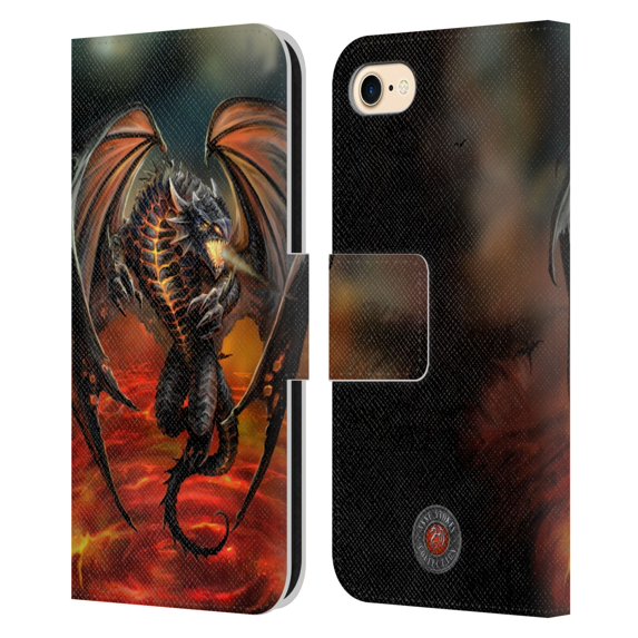 Head Case Designs Officially Licensed Anne Stokes Dragons Lava Leather Book Wallet Case Cover Compatible with Apple iPhone 7 / 8 / SE 2020 & 2022