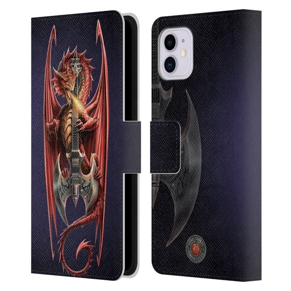 Head Case Designs Officially Licensed Anne Stokes Dragons Power Chord Leather Book Wallet Case Cover Compatible with Apple iPhone 11