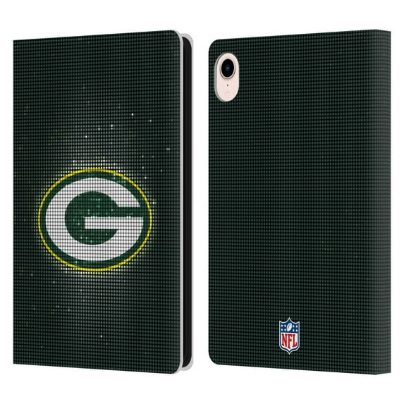 Head Case Designs NFL Green Bay Packers Artwork LED Leather Book Wallet Case Cover For Apple iPad mini (2021/2024)
