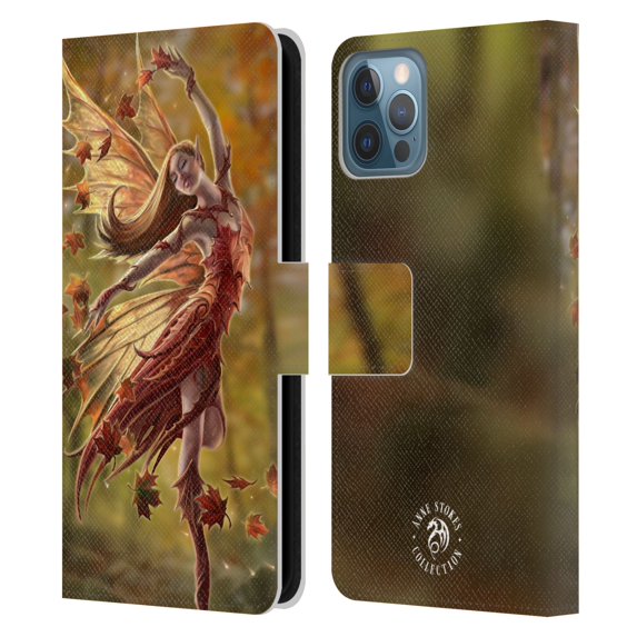 Head Case Designs Officially Licensed Anne Stokes Fairies Autumn Leather Book Wallet Case Cover Compatible with Apple iPhone 12 / iPhone 12 Pro