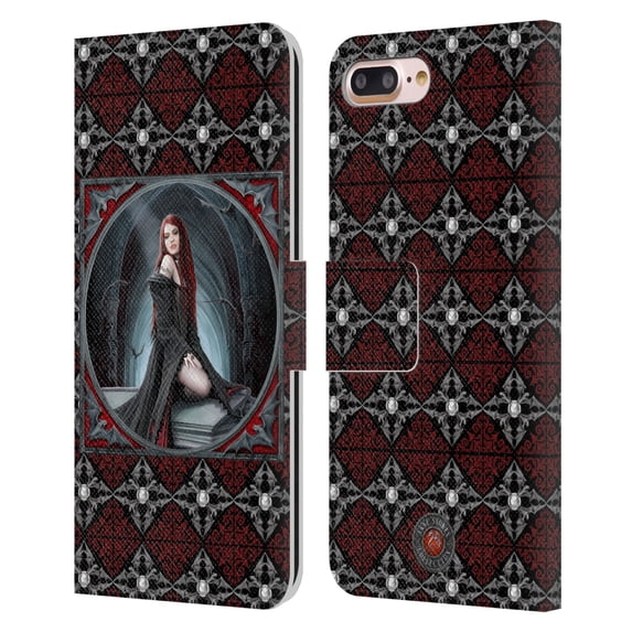 Head Case Designs Officially Licensed Anne Stokes Gothic Await The Night Leather Book Wallet Case Cover Compatible with Apple iPhone 7 Plus / iPhone 8 Plus
