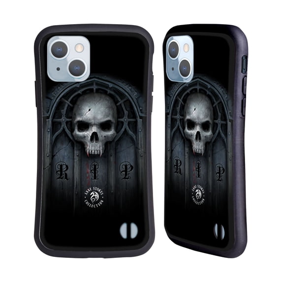 Head Case Designs Officially Licensed Anne Stokes Gothic Await The Night Skull Hybrid Case Compatible with Apple iPhone 14