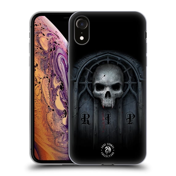 Head Case Designs Officially Licensed Anne Stokes Gothic Await The Night Skull Soft Gel Case Compatible with Apple iPhone XR