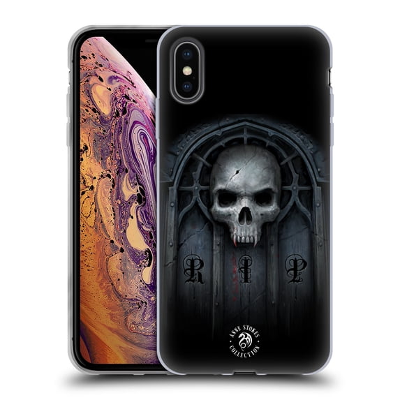 Head Case Designs Officially Licensed Anne Stokes Gothic Await The Night Skull Soft Gel Case Compatible with Apple iPhone XS Max