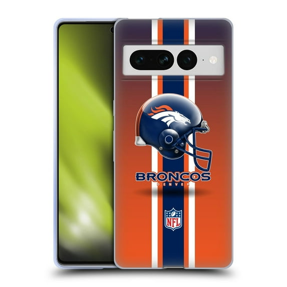 Head Case Designs NFL Denver Broncos Logo Helmet Soft Gel Case for Google Pixel 7 Pro