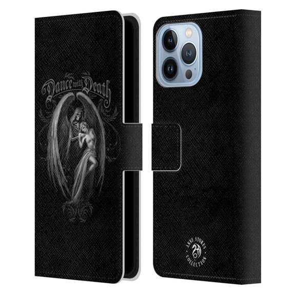 Head Case Designs Officially Licensed Anne Stokes Gothic Dance with Death Leather Book Wallet Case Cover Compatible with Apple iPhone 13 Pro Max
