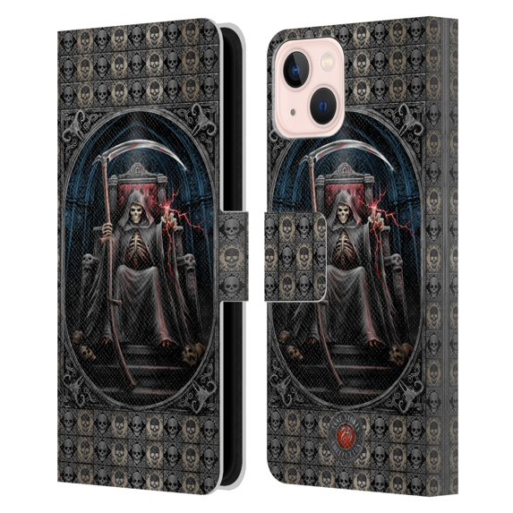 Head Case Designs Officially Licensed Anne Stokes Gothic Reaper Leather Book Wallet Case Cover Compatible with Apple iPhone 13