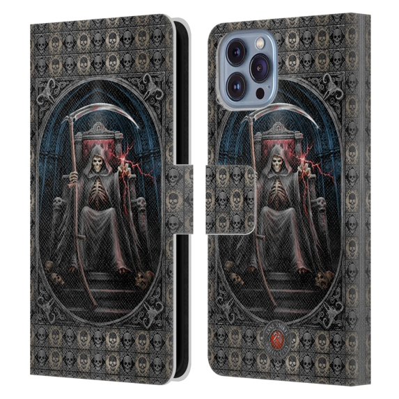 Head Case Designs Officially Licensed Anne Stokes Gothic Reaper Leather Book Wallet Case Cover Compatible with Apple iPhone 14