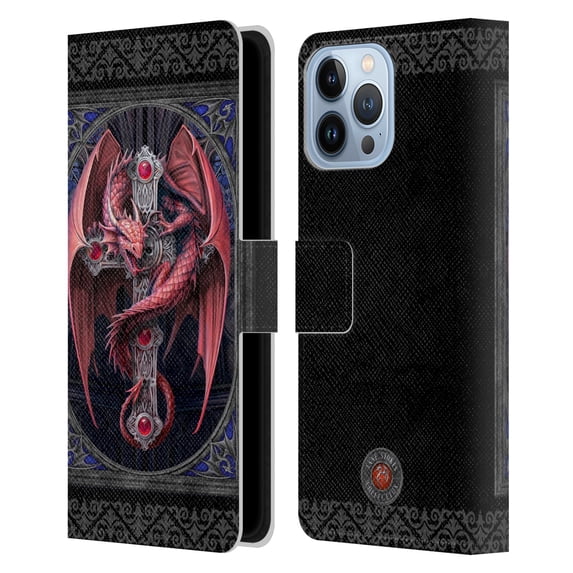 Head Case Designs Officially Licensed Anne Stokes Tribal Gothic Guardian Leather Book Wallet Case Cover Compatible with Apple iPhone 13 Pro Max