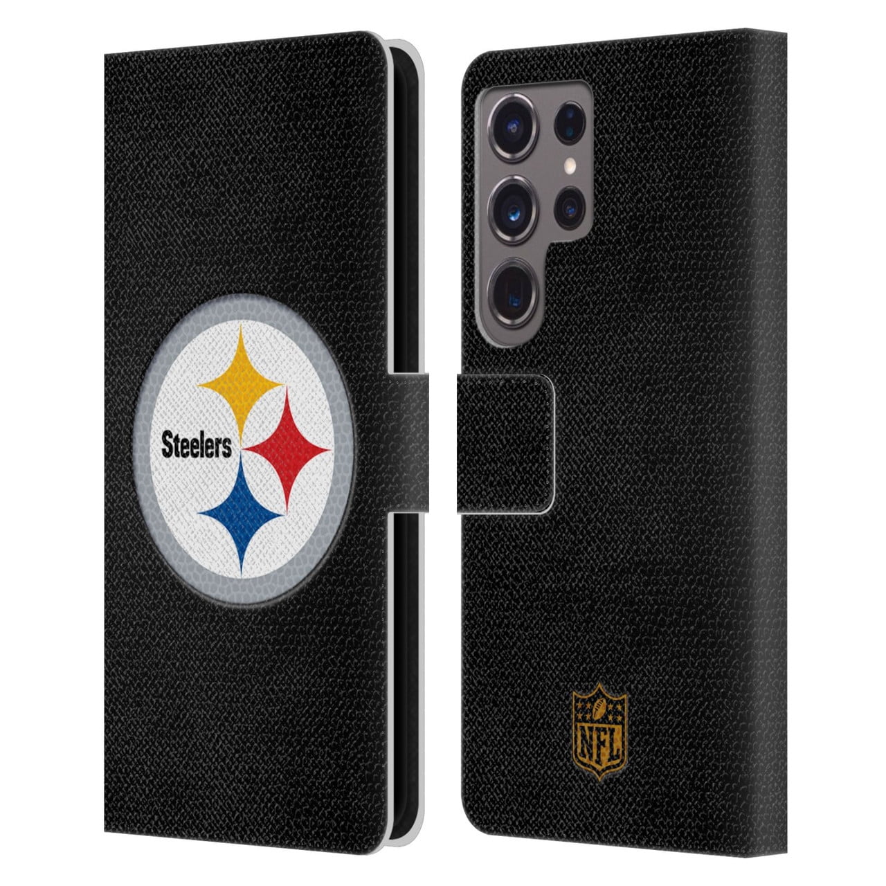 Head Case Designs NFL Pittsburgh Steelers Logo Football Leather Book Wallet Case Cover For Samsung Galaxy S24 Ultra 5G