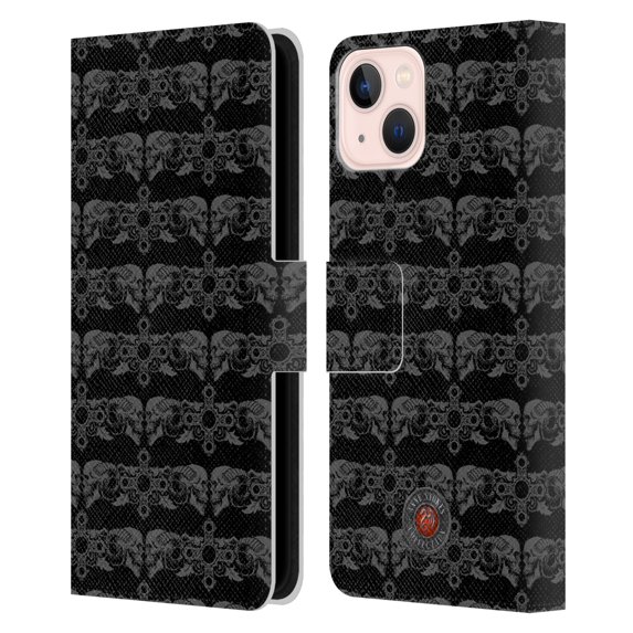 Head Case Designs Officially Licensed Anne Stokes Tribal Skull and Cross Pattern Leather Book Wallet Case Cover Compatible with Apple iPhone 13