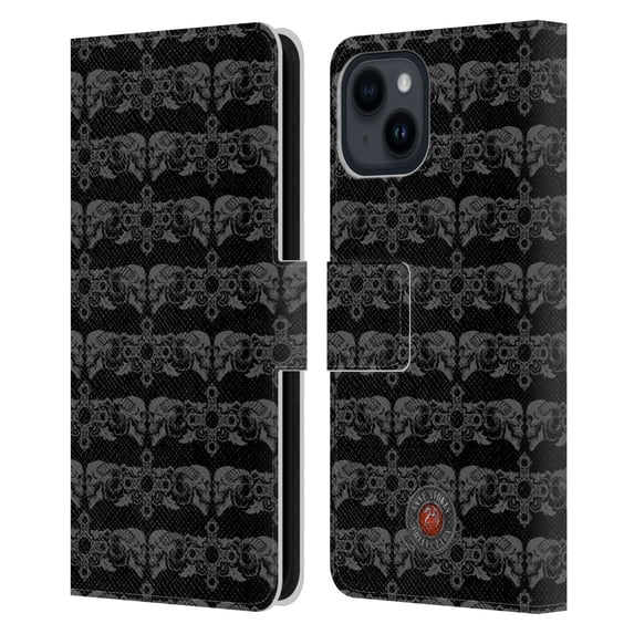 Head Case Designs Officially Licensed Anne Stokes Tribal Skull and Cross Pattern Leather Book Wallet Case Cover Compatible with Apple iPhone 15