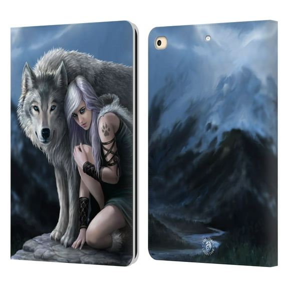 Head Case Designs Officially Licensed Anne Stokes Wolves Protector Leather Book Wallet Case Cover Compatible with Apple iPad 9.7 2017 / iPad 9.7 2018