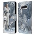 thumbnail image 1 of Head Case Designs Officially Licensed Anne Stokes Wolves Winter Guardians Leather Book Wallet Case Cover Compatible with Samsung Galaxy S10, 1 of 6