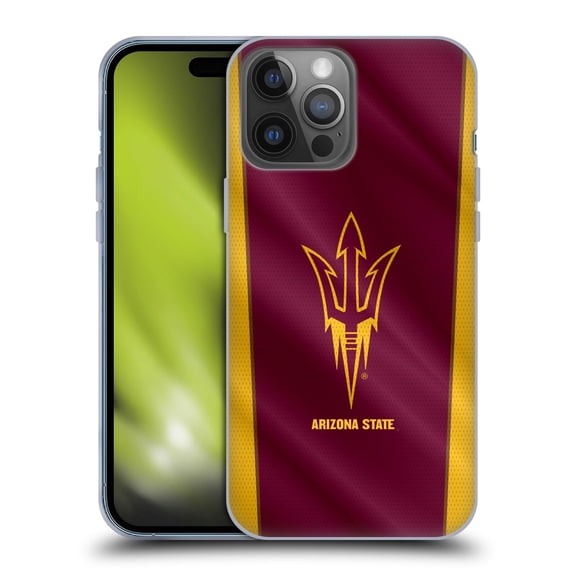 Head Case Designs Officially Licensed Arizona State University ASU Arizona State University Banner Soft Gel Case Compatible with Apple iPhone 14 Pro Max