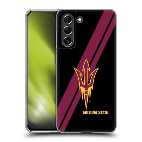Head Case Designs Officially Licensed Arizona State University ASU Arizona State University Stripes Soft Gel Case Compatible with Samsung Galaxy S21 FE 5G