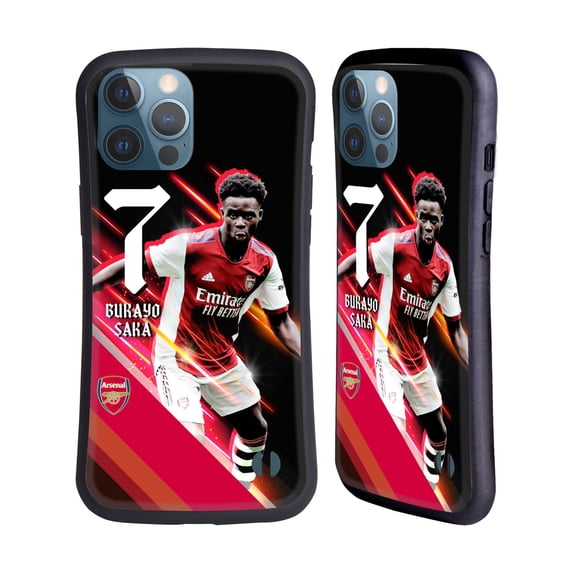 Head Case Designs Officially Licensed Arsenal FC 2021/22 First Team Bukayo Saka Hybrid Case Compatible with Apple iPhone 13 Pro Max