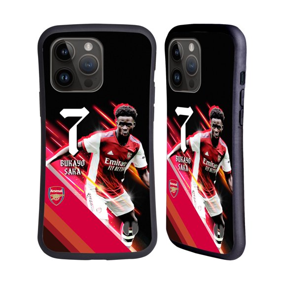 Head Case Designs Officially Licensed Arsenal FC 2021/22 First Team Bukayo Saka Hybrid Case Compatible with Apple iPhone 15 Pro Max