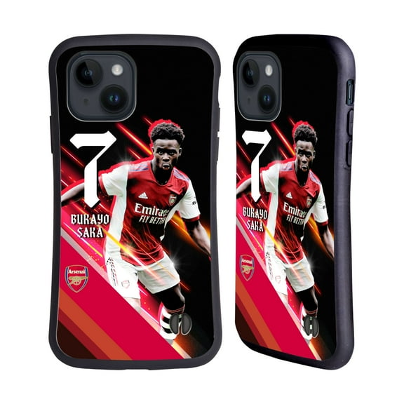 Head Case Designs Officially Licensed Arsenal FC 2021/22 First Team Bukayo Saka Hybrid Case Compatible with Apple iPhone 15