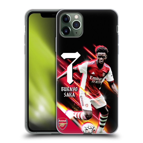 Head Case Designs Officially Licensed Arsenal FC 2021/22 First Team Bukayo Saka Soft Gel Case Compatible with Apple iPhone 11 Pro Max