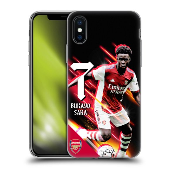 Head Case Designs Officially Licensed Arsenal FC 2021/22 First Team Bukayo Saka Soft Gel Case Compatible with Apple iPhone X / iPhone XS