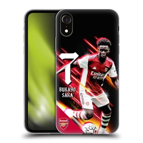 Head Case Designs Officially Licensed Arsenal FC 2021/22 First Team Bukayo Saka Soft Gel Case Compatible with Apple iPhone XR