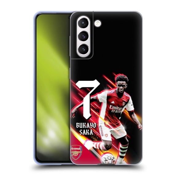 Head Case Designs Officially Licensed Arsenal FC 2021/22 First Team Bukayo Saka Soft Gel Case Compatible with Samsung Galaxy S21 5G