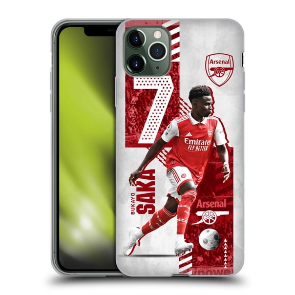 Head Case Designs Officially Licensed Arsenal FC 2022/23 First Team Bukayo Saka Soft Gel Case Compatible with Apple iPhone 11 Pro Max