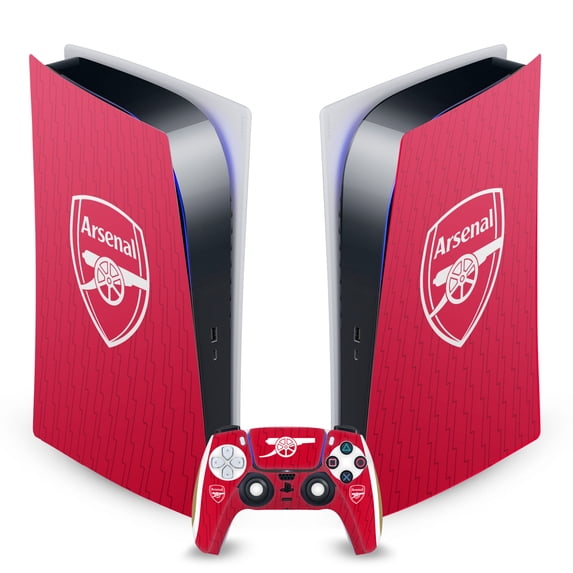 Head Case Designs Officially Licensed Arsenal FC 2023/24 Crest Kit Home Vinyl Sticker Skin Decal Cover Compatible with Sony PS5 Digital Edition Bundle