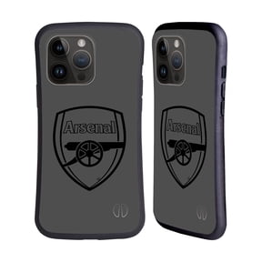 Head Case Designs Officially Licensed Arsenal FC Crest 2 Black Logo Hybrid Case Compatible with Apple iPhone 15 Pro Max