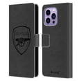 thumbnail image 1 of Head Case Designs Officially Licensed Arsenal FC Crest 2 Black Logo Leather Book Wallet Case Cover Compatible with Apple iPhone 14 Pro Max, 1 of 6