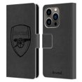 thumbnail image 1 of Head Case Designs Officially Licensed Arsenal FC Crest 2 Black Logo Leather Book Wallet Case Cover Compatible with Apple iPhone 14 Pro, 1 of 6