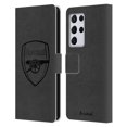 thumbnail image 1 of Head Case Designs Officially Licensed Arsenal FC Crest 2 Black Logo Leather Book Wallet Case Cover Compatible with Samsung Galaxy S21 Ultra 5G, 1 of 6