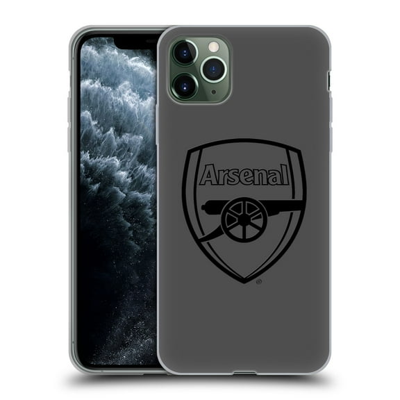 Head Case Designs Officially Licensed Arsenal FC Crest 2 Black Logo Soft Gel Case Compatible with Apple iPhone 11 Pro Max