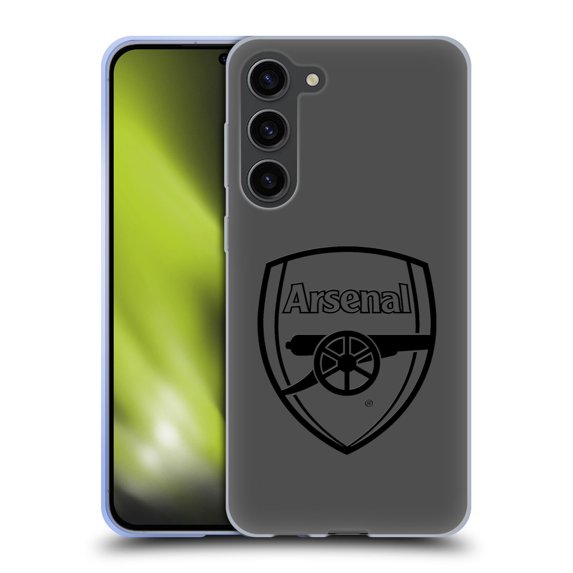 Head Case Designs Officially Licensed Arsenal FC Crest 2 Black Logo Soft Gel Case Compatible with Samsung Galaxy S23+ 5G