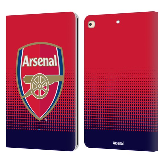 Head Case Designs Officially Licensed Arsenal FC Crest 2 Fade Leather Book Wallet Case Cover Compatible with Apple iPad 9.7 2017 / iPad 9.7 2018