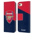thumbnail image 1 of Head Case Designs Officially Licensed Arsenal FC Crest 2 Red & Blue Logo Leather Book Wallet Case Cover Compatible with Apple iPhone 7 / 8 / SE 2020 & 2022, 1 of 6