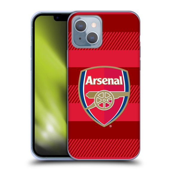 Head Case Designs Officially Licensed Arsenal FC Crest 2 Training Red Soft Gel Case Compatible with Apple iPhone 14
