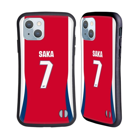 Head Case Designs Officially Licensed Arsenal FC 2024/25 Players Home Kit Bukayo Saka Hybrid Case Compatible with Apple iPhone 14