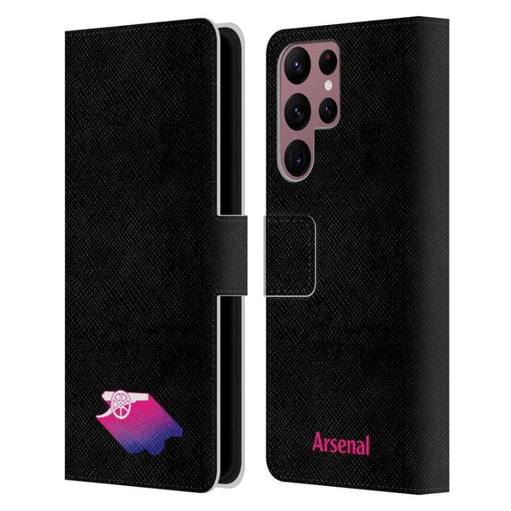 Head Case Designs Officially Licensed Arsenal FC Crest and Gunners Logo Gradient Leather Book Wallet Case Cover Compatible with Samsung Galaxy S22 Ultra 5G