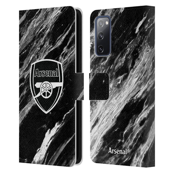 Head Case Designs Officially Licensed Arsenal FC Crest Patterns Marble Leather Book Wallet Case Cover Compatible with Samsung Galaxy S20 FE / 5G