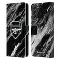 thumbnail image 1 of Head Case Designs Officially Licensed Arsenal FC Crest Patterns Marble Leather Book Wallet Case Cover Compatible with Samsung Galaxy S21 FE 5G, 1 of 6
