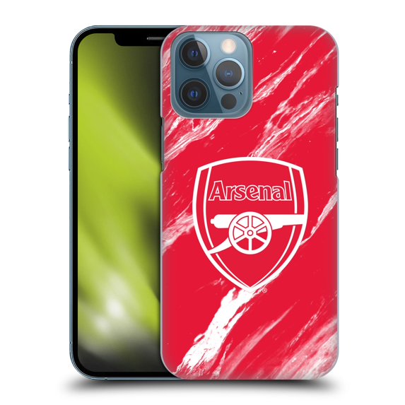 Head Case Designs Officially Licensed Arsenal FC Crest Patterns Red Marble Hard Back Case Compatible with Apple iPhone 13 Pro Max