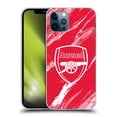 thumbnail image 1 of Head Case Designs Officially Licensed Arsenal FC Crest Patterns Red Marble Soft Gel Case Compatible with Apple iPhone 12 / iPhone 12 Pro, 1 of 7
