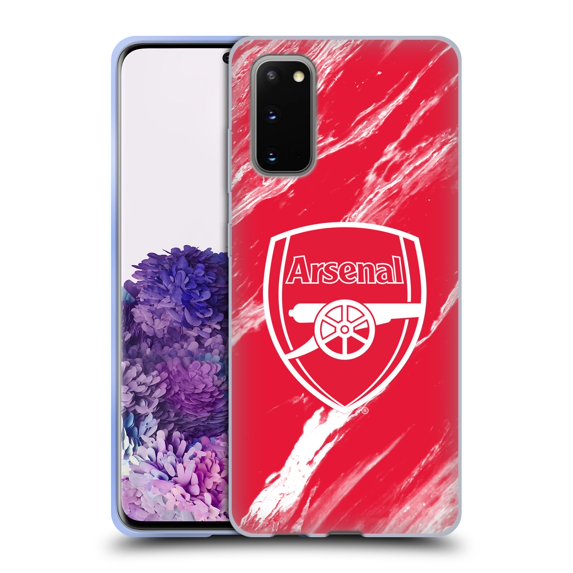 Head Case Designs Officially Licensed Arsenal FC Crest Patterns Red Marble Soft Gel Case Compatible with Samsung Galaxy S20 / S20 5G