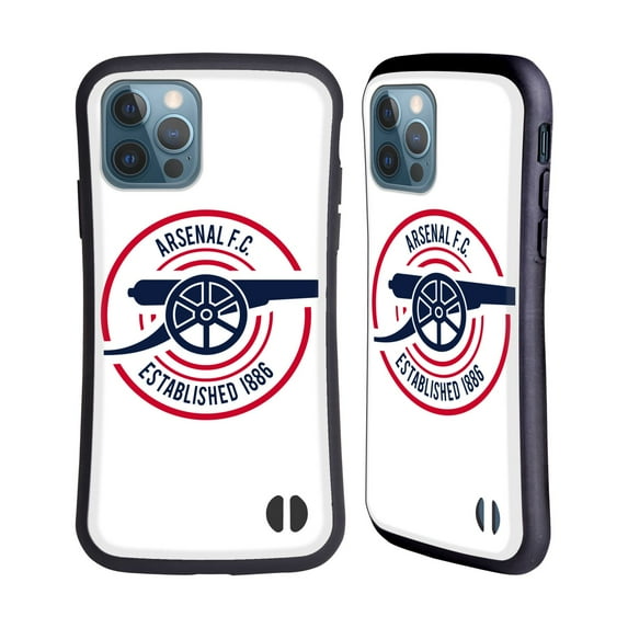 Head Case Designs Officially Licensed Arsenal FC Crest and Gunners Logo 1886 Hybrid Case Compatible with Apple iPhone 12 / iPhone 12 Pro